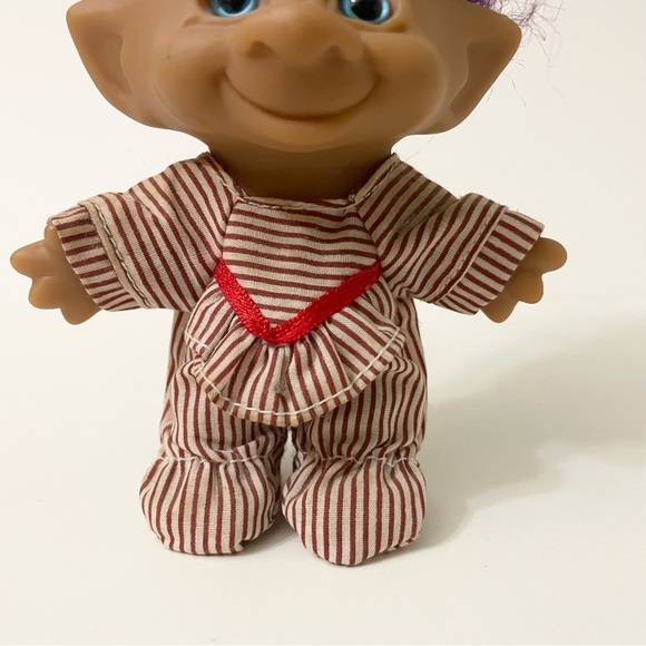 Vintage Ace Novelty Purple Jewel Pajamas Treasure Troll Doll - Picture 4 of 16